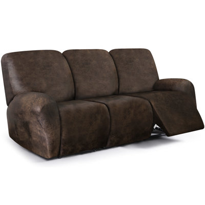 Housses pour canapé inclinable - Housses pour canapé inclinable 3 places en simili cuir, 8 pièces, extensibles et lavables.