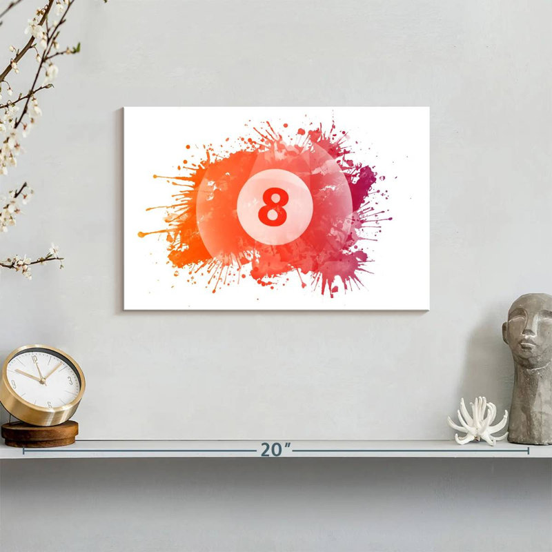 Senne 8 Ball Splash, 8" H x 12" W