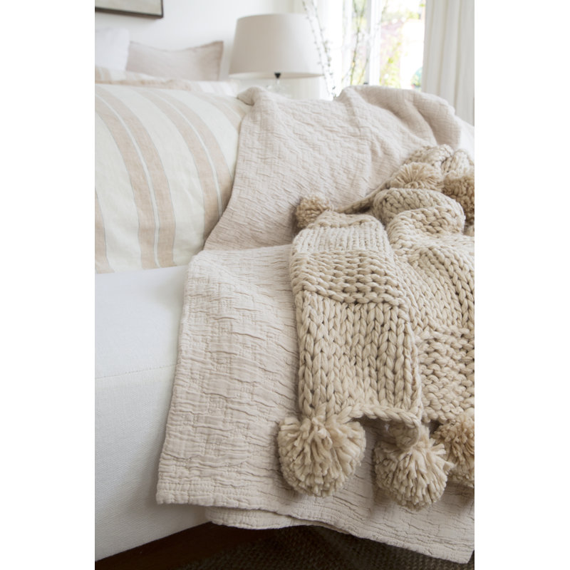Blush Cotton Twin Matelassé Coverlet with Diamond Pattern