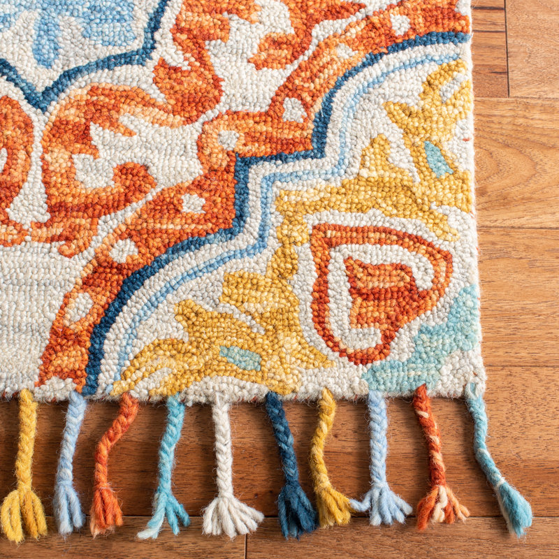Vahakn Hand Tufted Wool Floral Rug, Runner 2'3" x 9'