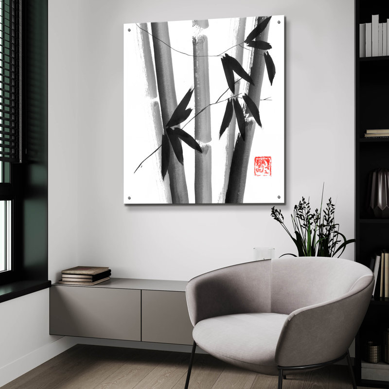«Bamboo Carre 01» par Pechane, art mural en verre acrylique, H 36 po x l 36 po x P 0,2 po
