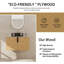 Meuble-lavabo mural de 30 pi avec armoire en bois naturel, vasque en marbre, design moderne, rangement généreux et fabrication en contreplaqué durable (type E)