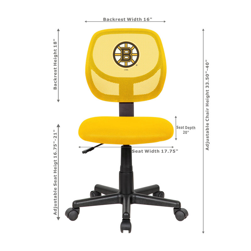 NHL Armless Task Chair, Boston Bruins