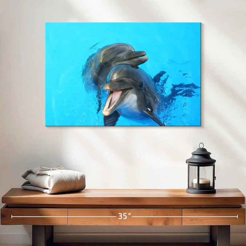 Happy Dolphins, 16" H x 24" W