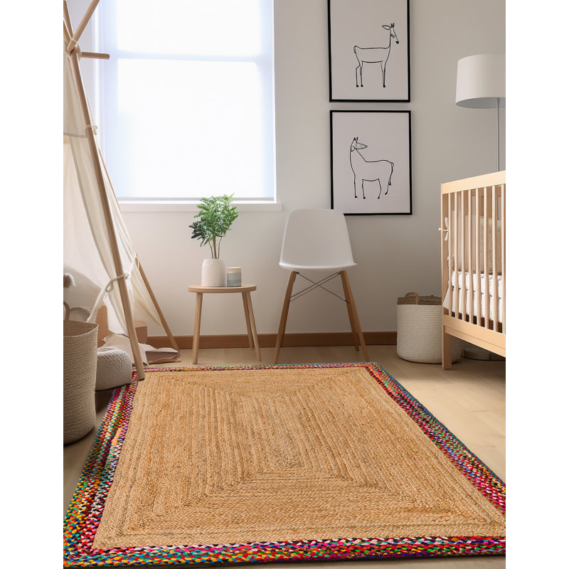 Tapis brun tressé à la main Jamal, Rectangle 9 pi x 12 pi 2 po