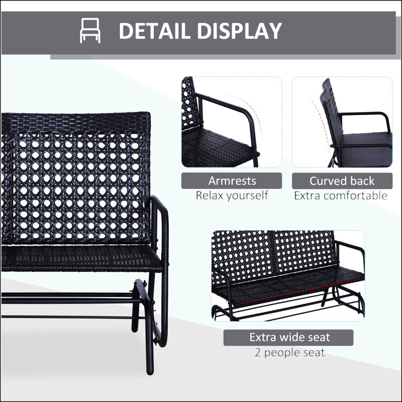 Chaise berçante de patio pour 2 personnes