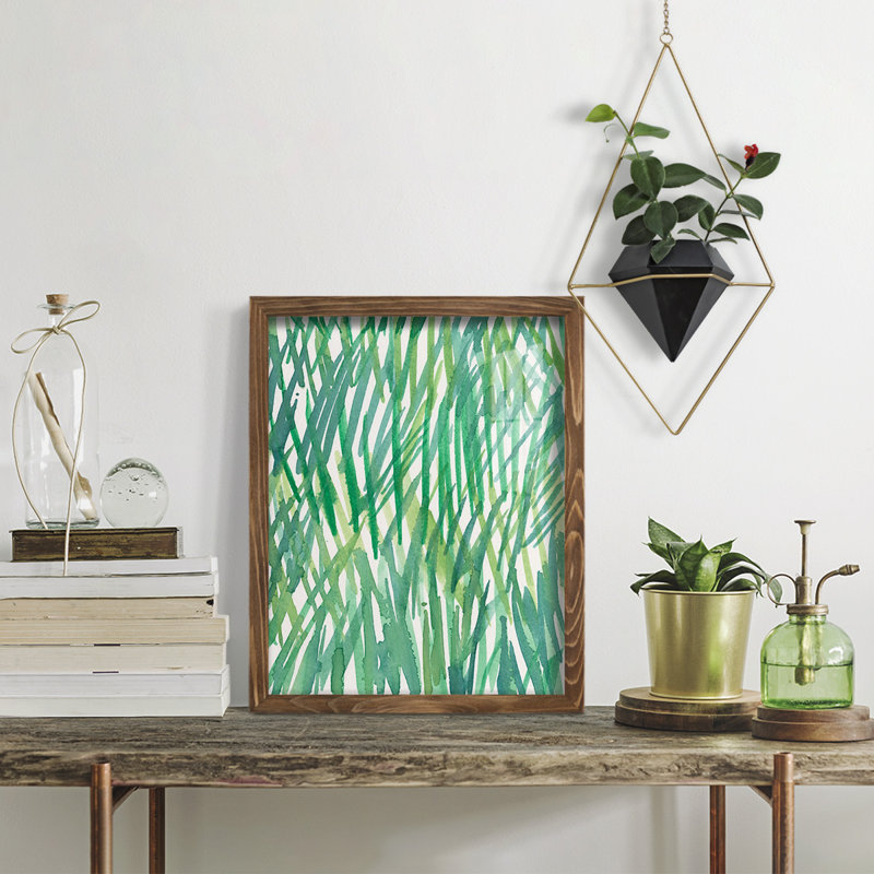 Just Grass I - imprimé, H 15 po x l 12 po x P 1 po, Papier, cadre noyer