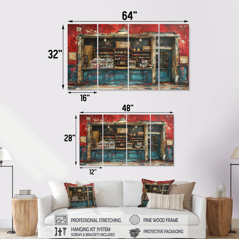 Lauier - Stores & Shops Wall Art Set, 32" H x  64" W