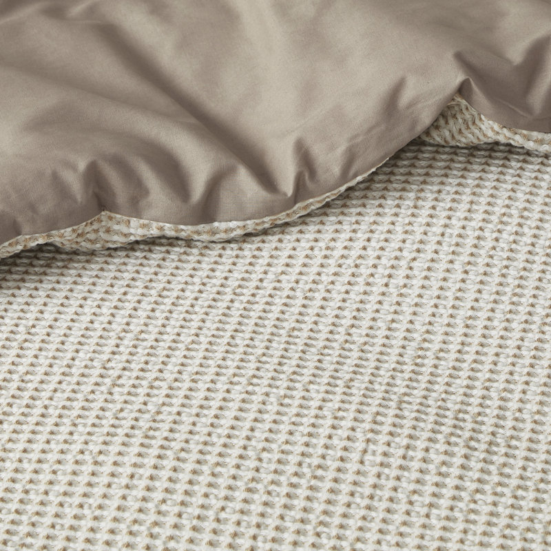 King Tan Microfiber Waffle Weave Comforter Set