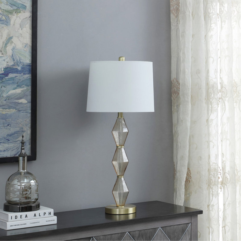 Lampe de table 29,5 "In Emil Moderne, Métal métal, Or brossé