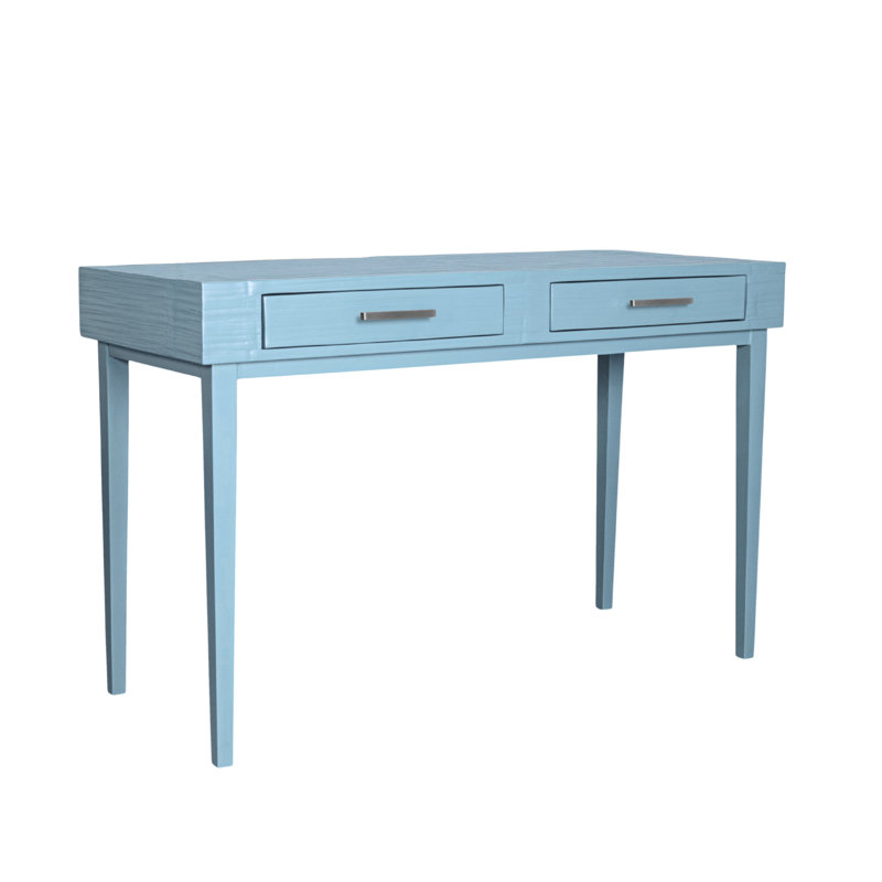 Bureau en bois massif Andros, Bleu piscine