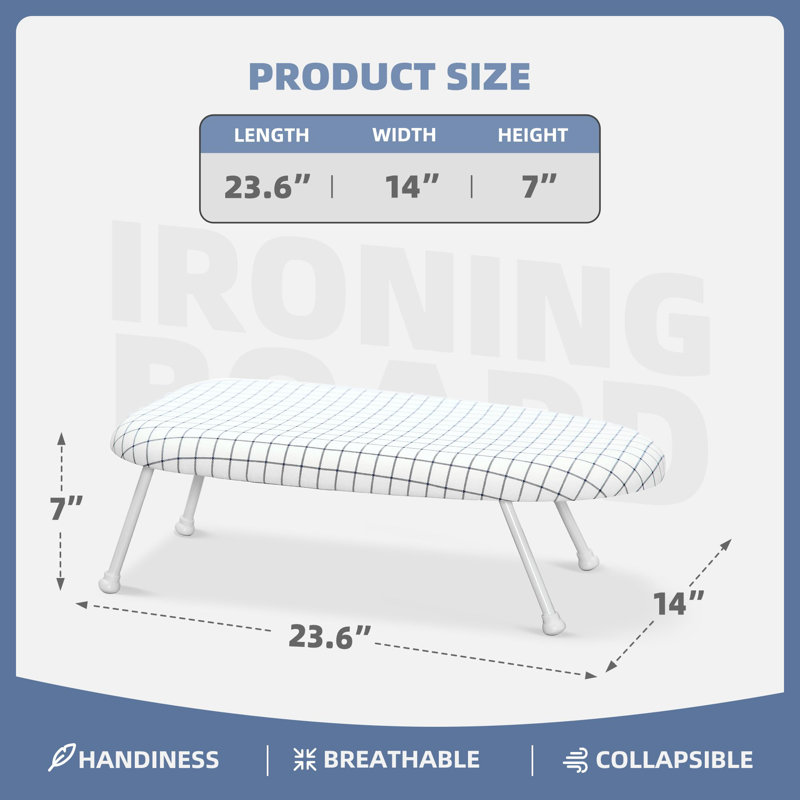 Compact Extra Wide Ironing Board - Space-Saving, Durable Alloy Steel, Perfect For Small Spaces And Travel