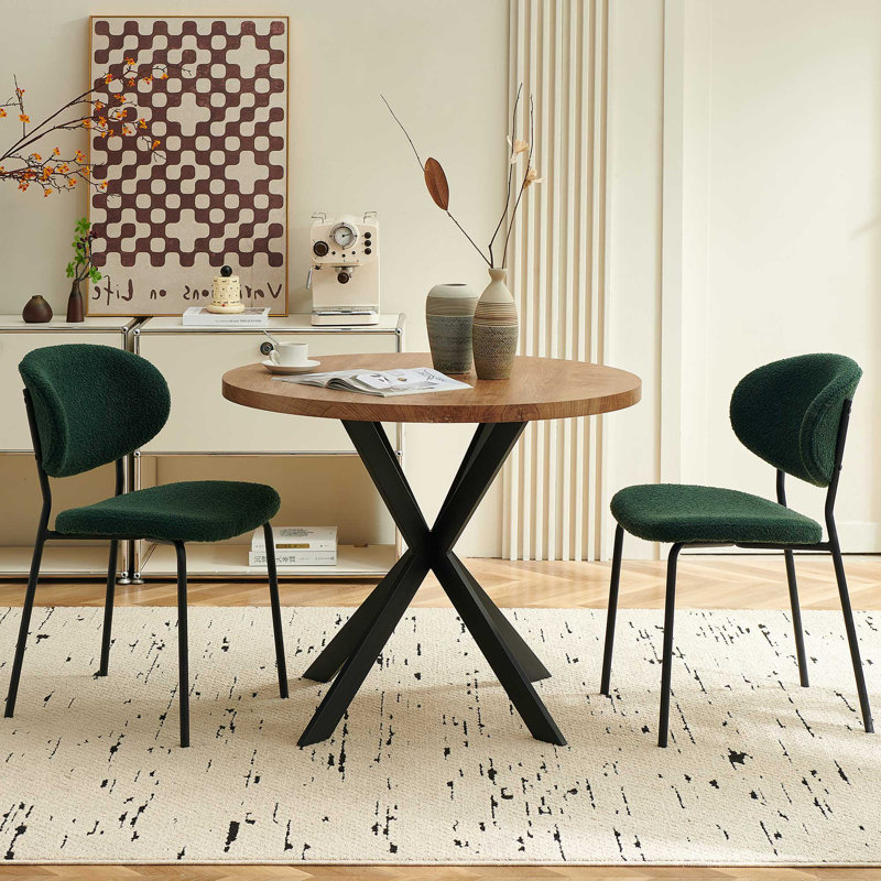 2-Seater Round Kitchen Table Chairs Set, Green