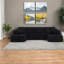 Canapés d'angle à compression, canapé modulable en velours côtelé noir et mousse, canapé-lit moderne pour la maison
