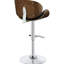 Chaise de bar réglable pour la salle à manger - noir, dossier en noyer courbé, base, style Mid-Century élégant et tabouret