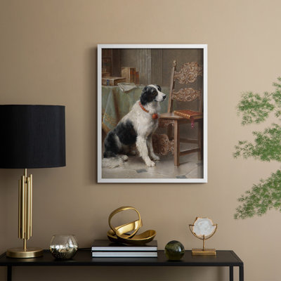 Reproduction encadrée vintage «LIX», en bois massif