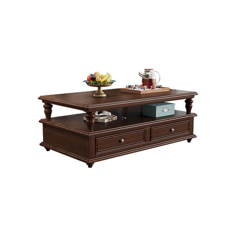 Table basse en bois massif de style européen
