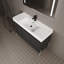 Meuble-lavabo autoportant de 48 po avec lavabo en résine, armoire de rangement avec portes à fermeture douce
