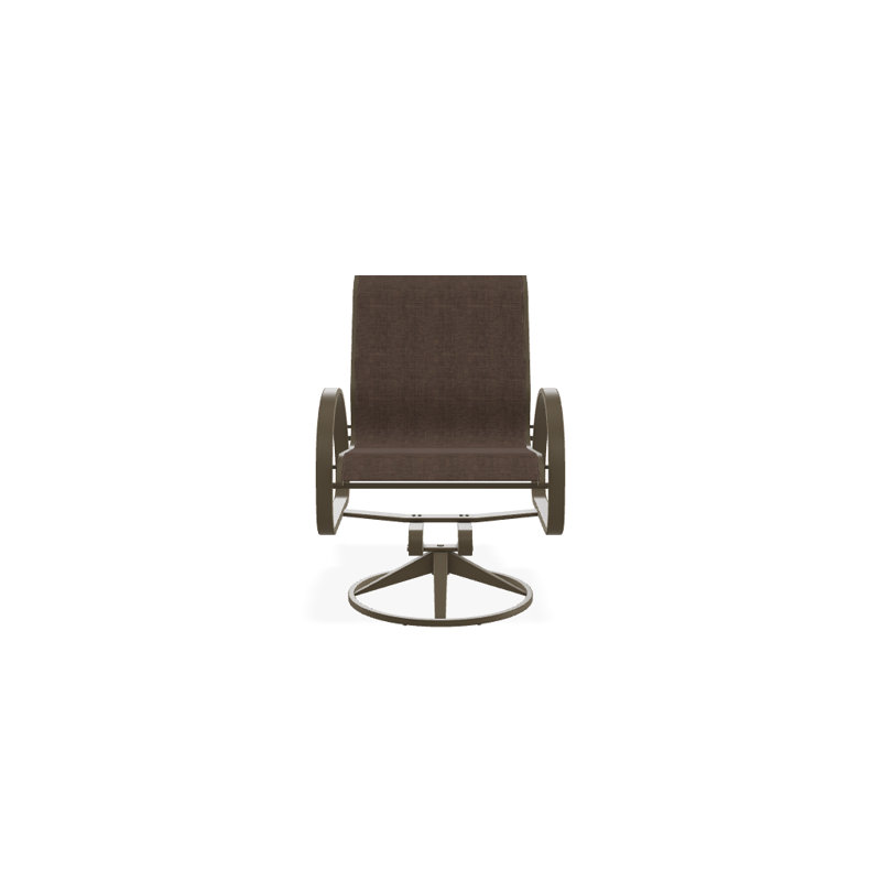 Aruba 1 Outdoor Dining Armchair, Textured Graphite, Mocha Sunbrella®
