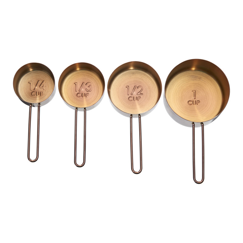 Dillard 4-Piece Stainless Steel Measuring Cup Set, Rose Gold, 5cm H x 16cm W x 9cm D
