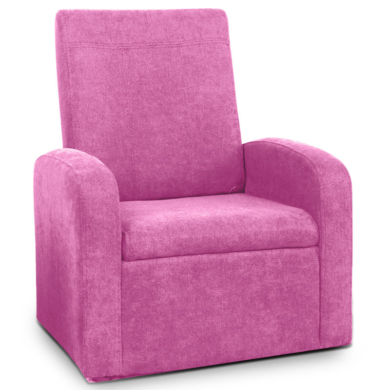 Uncaged Ergonomics STASH Mini Kids Sofa Chair - 3-in-1 Fold Out Chair with Storage, Magenta Pink