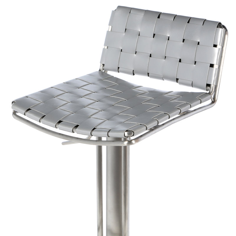 Barber Upholstered Adjustable Height Counter Stool, Gray