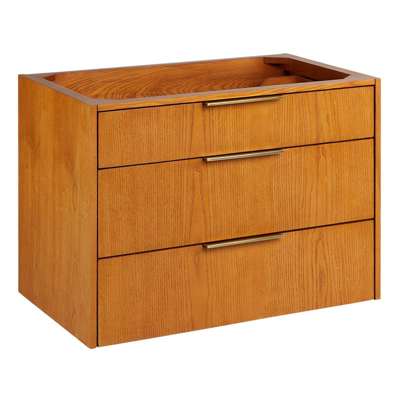 30" Dita Single Bathroom Vanity Set with Rectangular Undermount Sink, Medium Wood, Artic White Quartz
