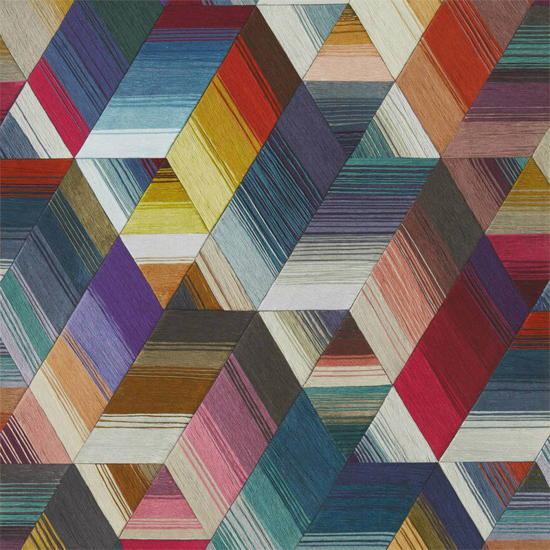 Arccos 1005m x 68.6cm Wallpaper Roll, Arccos Cerise/Neptune/Teal