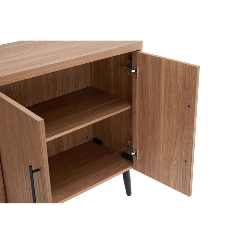 Jodie 31" Fluted Accent Cabinet In Maple, Maple
