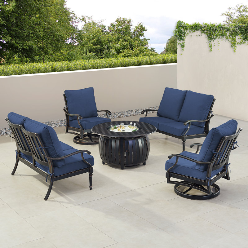 Pailynn Outdoor 6 - Piece Conversation Set, Blue
