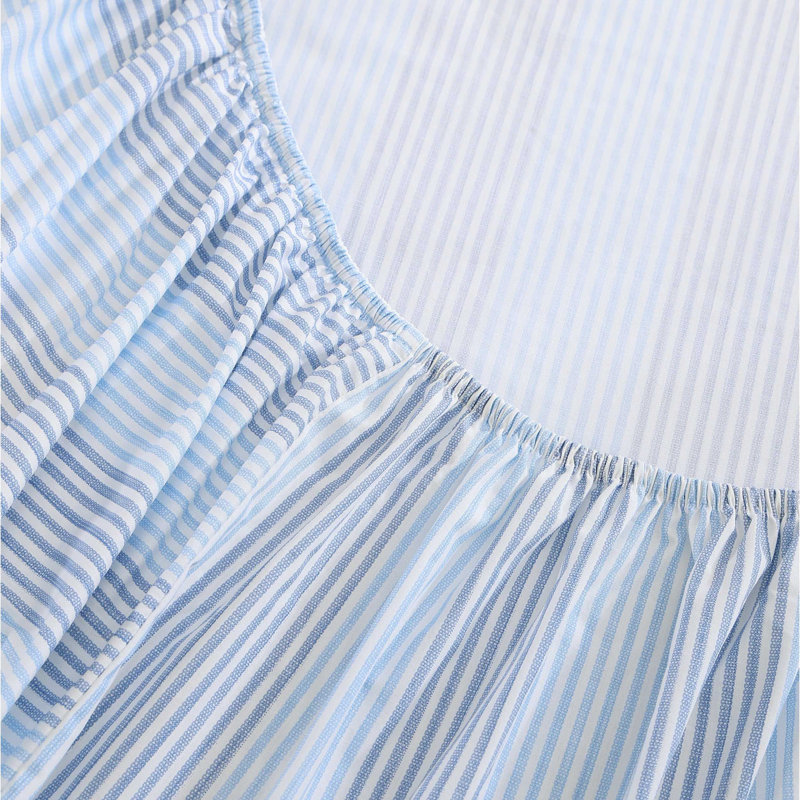 Tommy Bahama Printed Percale Cotton Sheet Set, Blue Bahama Weekend Stripe, Twin Sheet Set with 1 Pillowcase