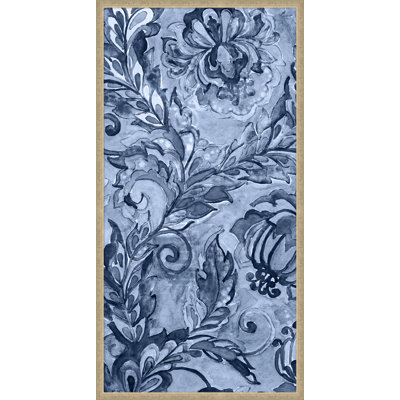 Motif cachemire à panneau 2 - Peinture sur papier encadrée