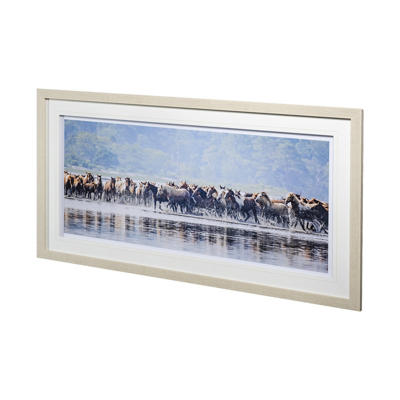 «Water Horses II» par PHBurchett, reproduction d'art encadrée sous verre, 1, H 63 po x l 33 po