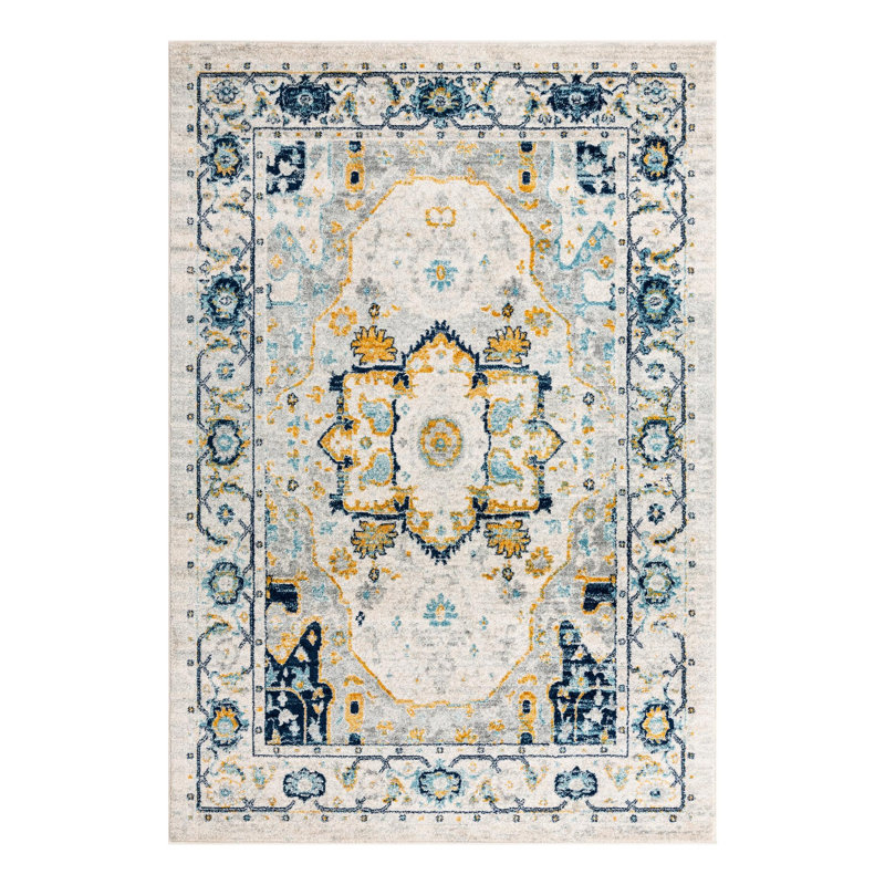 Hagedorn Oriental Area Rug, Rectangle 5'3" x 8', Gray
