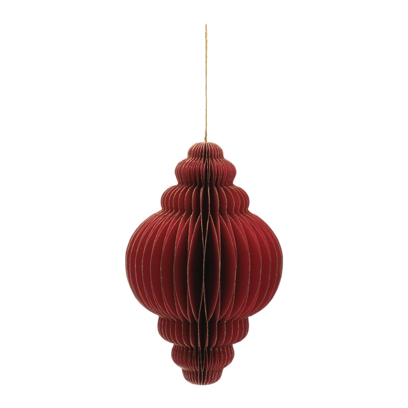 Ensemble de 6 ornements en forme de goutte de papier, Rouge
