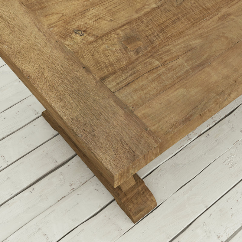 Virgil Teak Solid Wood Top Dining Table, Natural