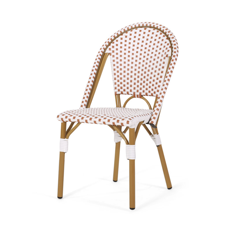 Chaises d'appoint pour l'extérieur, Orange rouille et blanc