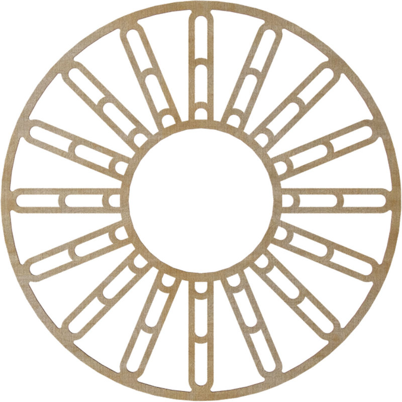 Médaillon de plafond en bois d'aulne 30 po x 10 7/8 po x P 3/8 po Hale, Hickory, H 30 po x l 30 po x P 0,38 po