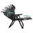 Caravan Sports Ergo+ Outdoor Steel Folding Patio Chair with Adjustable Recliner and Foot Rest, Gray