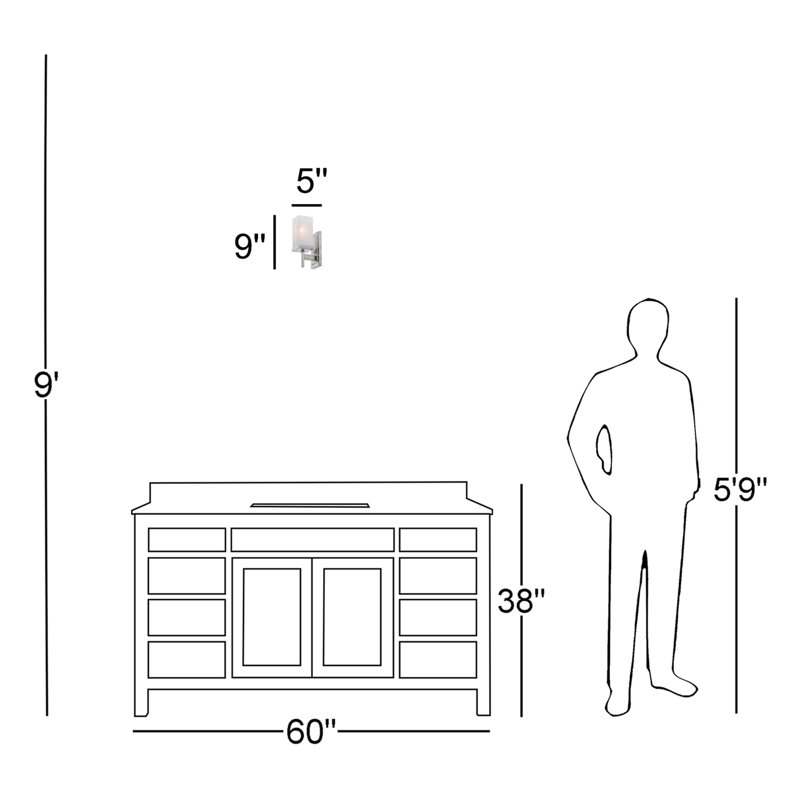 Ghadir Dimmable Vanity Light, Satin Nickel