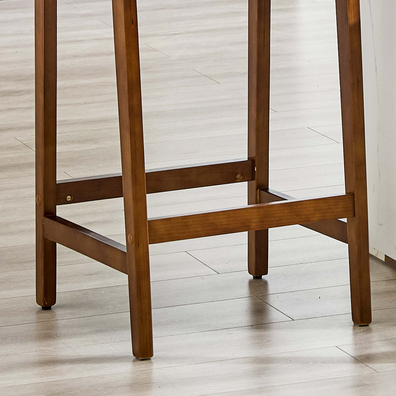 Tabourets de bar en bois massif rustique avec sièges en corde tissés à la main pour îlots de cuisine, Walnut