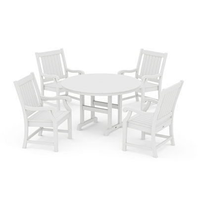 POLYWOOD x Birch Lane Verlyn 5-Piece Round Farmhouse Dining Set by Birch Lane