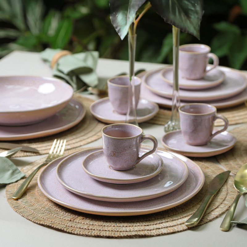 Assiette plate en grès céramique de 10,8 po Litchi - Va au micro-ondes, au four et au lave-vaisselle, par Porto Brasil