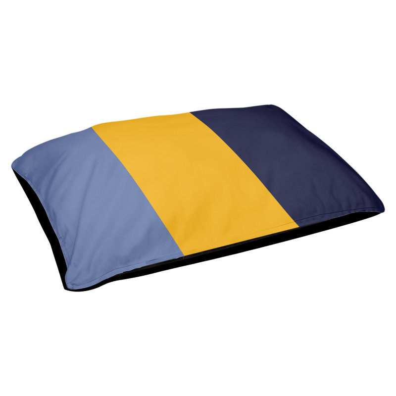 Coussin rectangulaire designer Atlanta, Grand (L 40 po x l 50 po), Bleu basketball / jaune basketball / bleu marine b