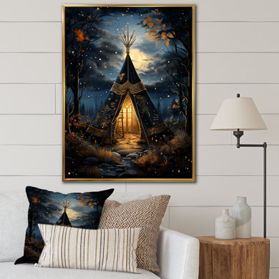 «Blue Native Tipi Celestial Connections I», reproduction sur toile