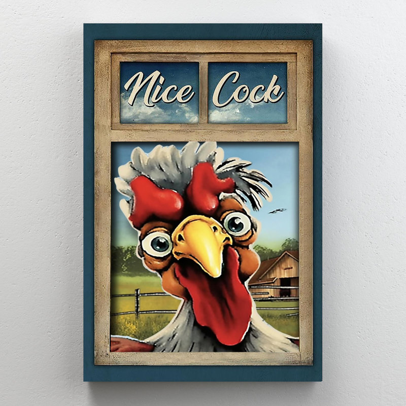 «Chicken Nice Cock», reproduction d'art graphique sur toile tendue, H 14 po x l 11 po x P 1,25 po