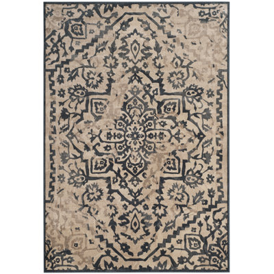 Tapis crème / bleu marine Evanoff