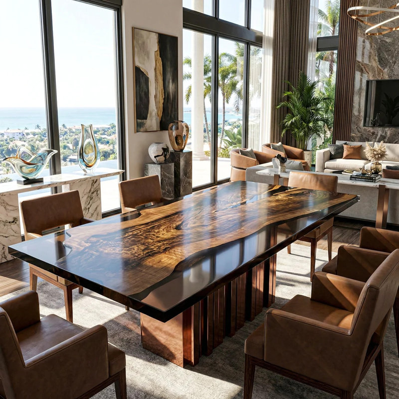 Table de salle à manger Stellio, L 48 po x L 96 po