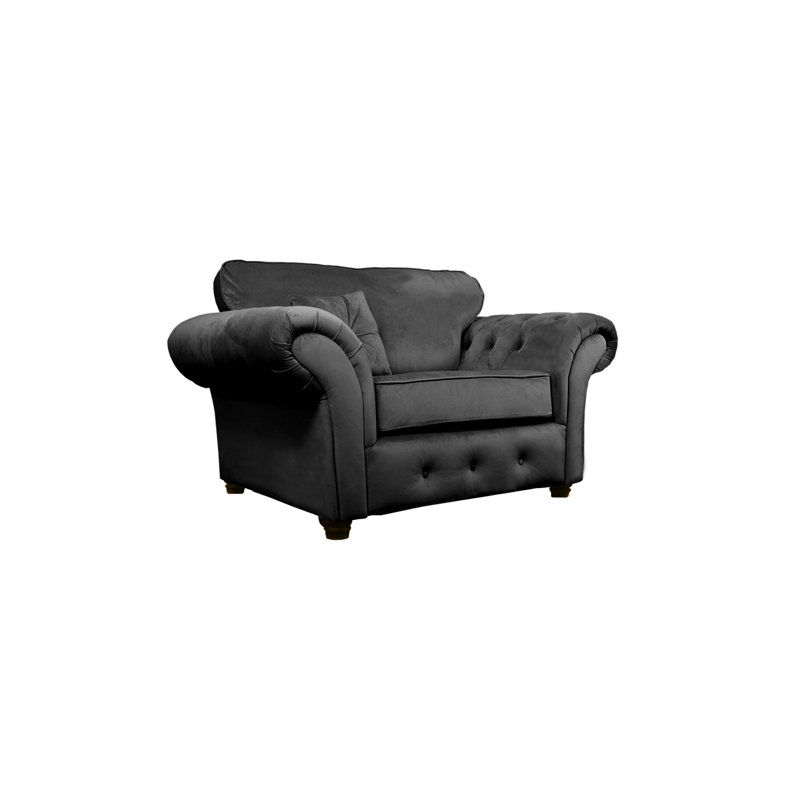 Lila Velvet Chesterfield Chair, Charcoal