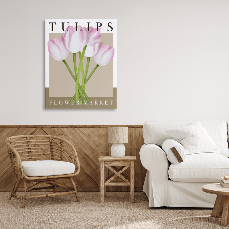 Tulipes, marché aux fleurs, toile par Jennifer Stith, H 30 po x l 24 po